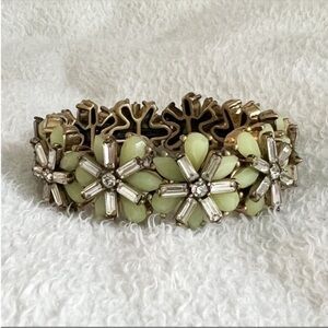 J. Crew Mint Floral Statement Bracelet